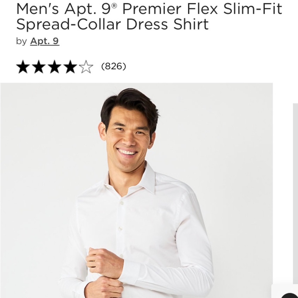 Apt 9 premier flex slim fit white dress shirt